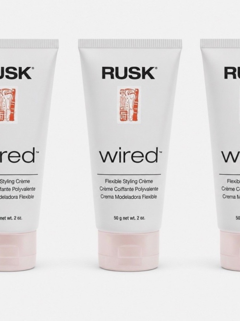 RUSK Wired Flexible Styling Crème - White & Pale Pink - Set of 3